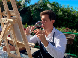 Actividad de pintura con vino y picoteo