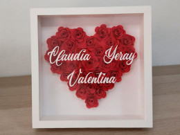 Cuadro 3D de flores personalizados de 25x25 cm