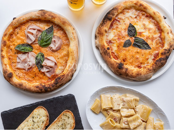 Menú italiano para 2 con pizza napolitana o pasta en el Puerto de la Cruz