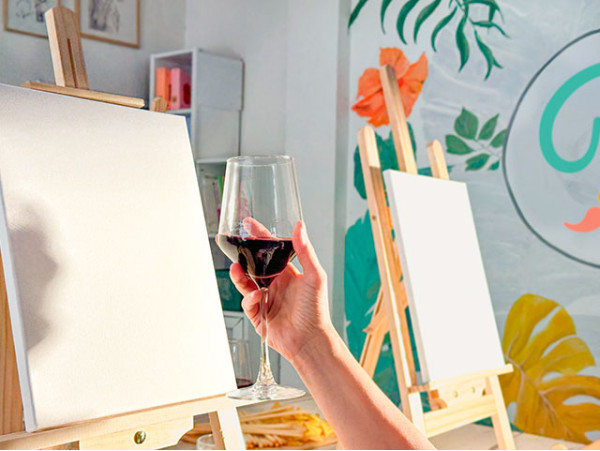 Taller de pintura con copa de vino  + tentempié en La Orotava